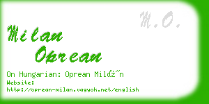 milan oprean business card